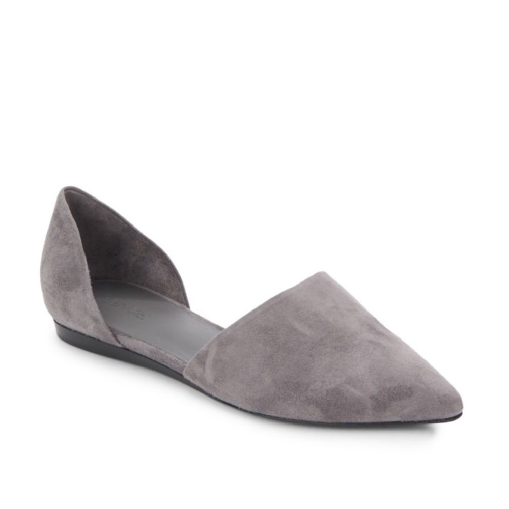 Vince Nina D’orsay Grey Suede Flats
